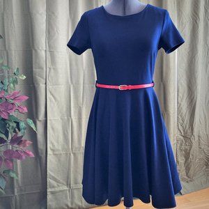 Blue Knit A-Line Dress